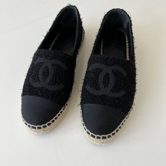 Chanel Authentic Espadrilles Black Tweed - Picture 5 of 6